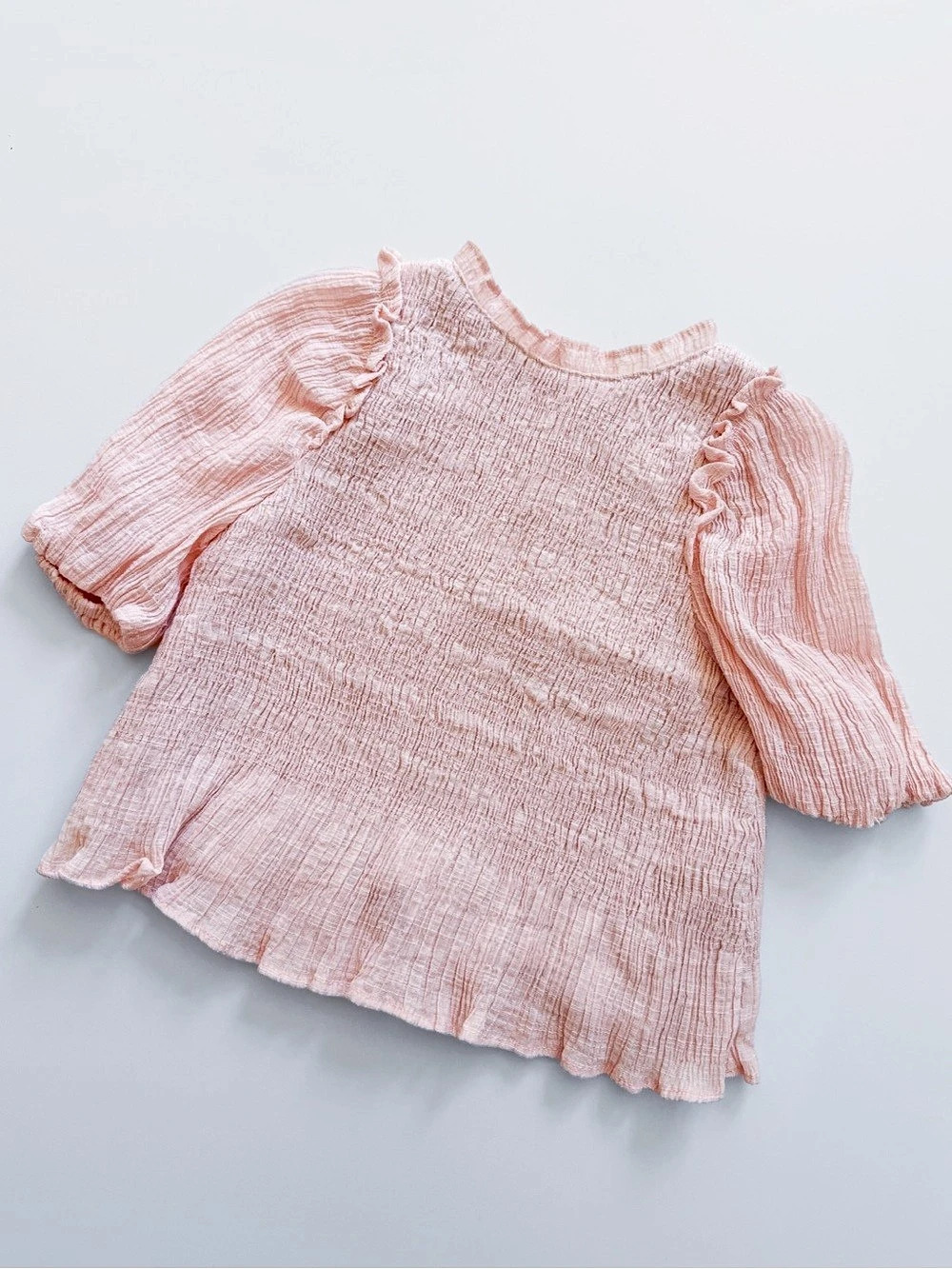 Zara Pink Puff Sleeve Toddler Girl Blouse
